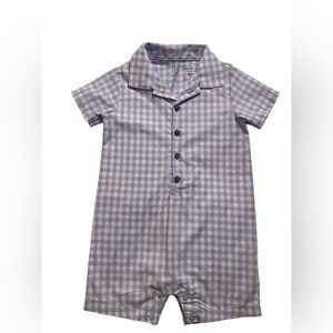 Carter's Light Blue Plaid Baby Romper size 18months new